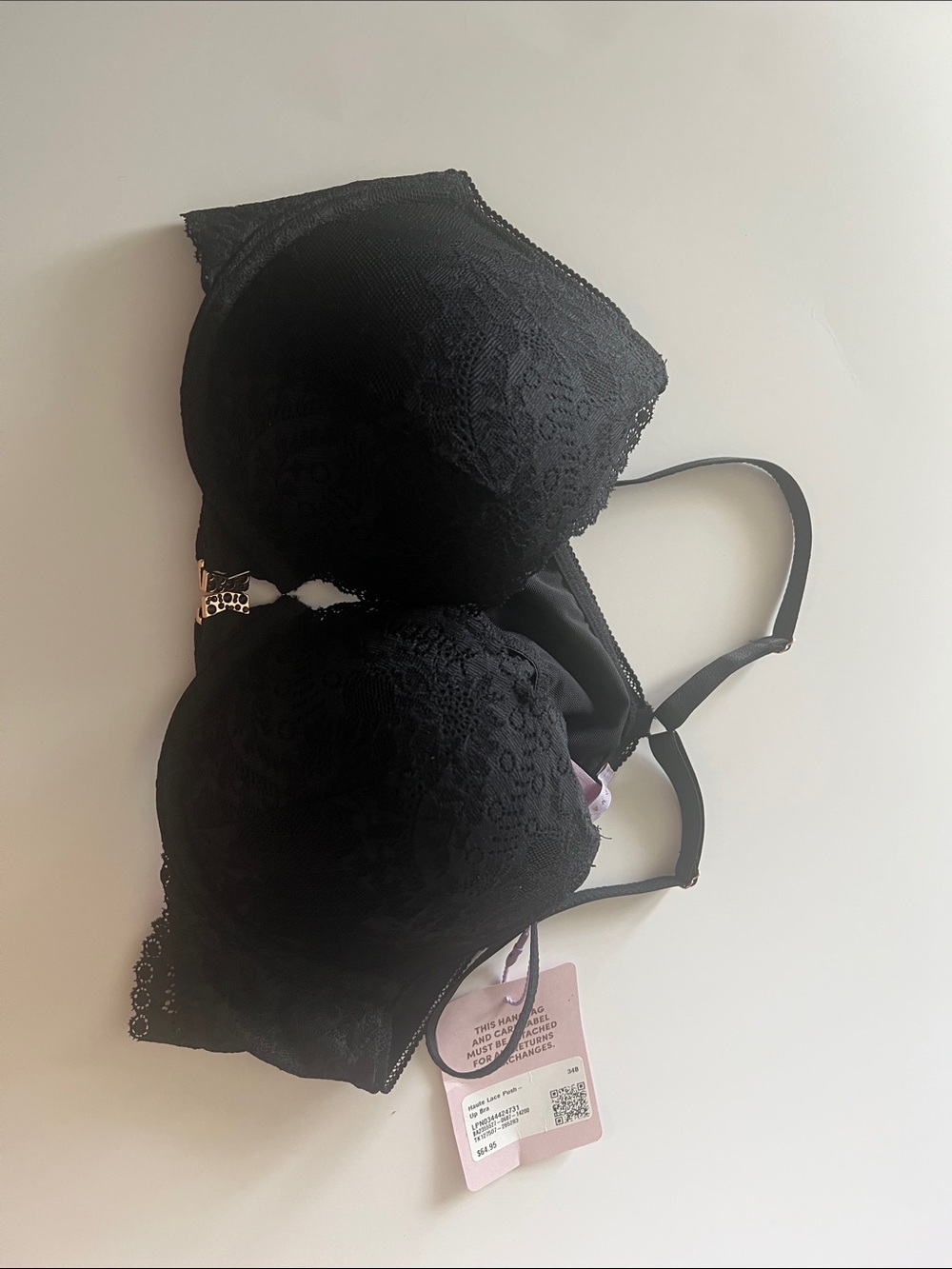 Savage X Fenty Black Lace Push-Up Underwire Bra